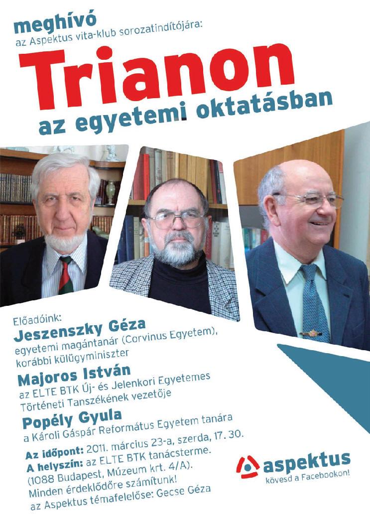 Trianon az egyetemi oktatásban