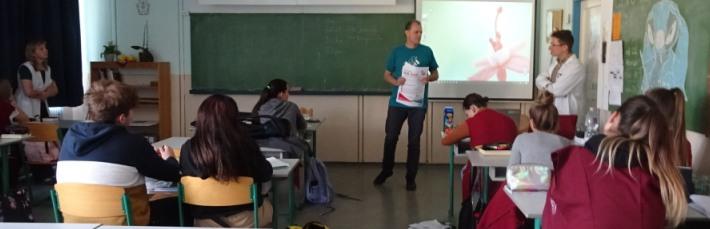 Kisfilm népszerűsítő a Benkő István Református Gimnáziumban Újpesten